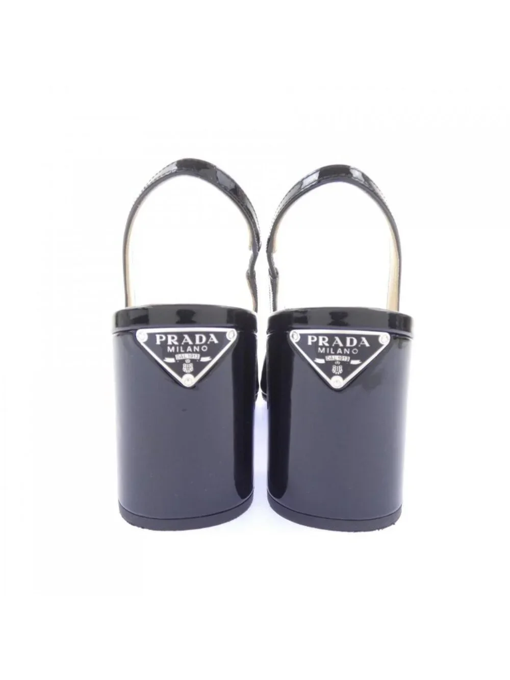 Prada Triangle Logo Slingback Pumps Heels
